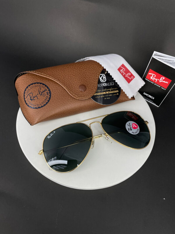 عینک آفتابی ریبن سایزبزرگ مدل Ray ban RB3026 نسخه فول طلایی