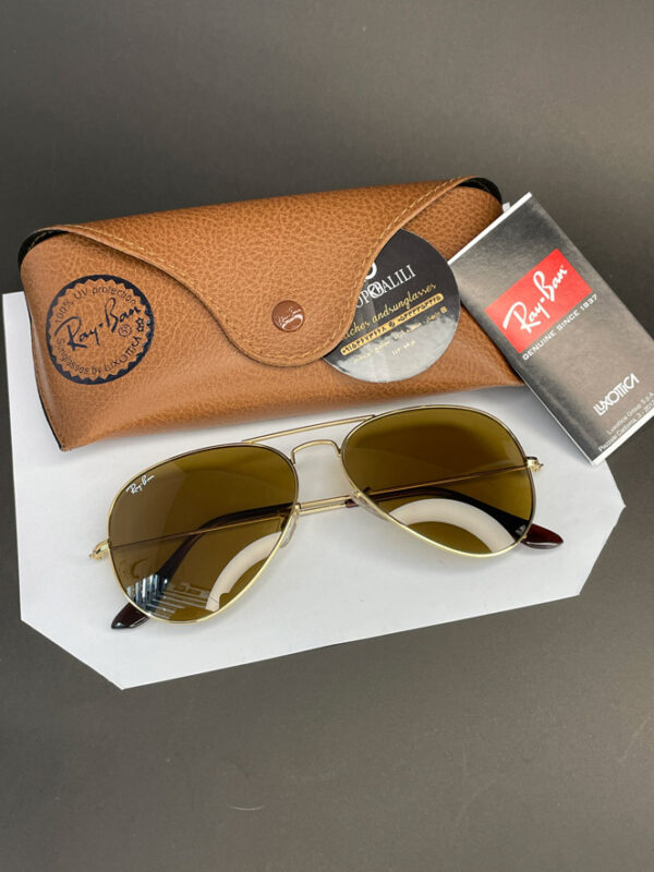 عینک آفتابی ریبن خلبانی مدل Ray ban RB3025 طلایی عدسی قهوه ای